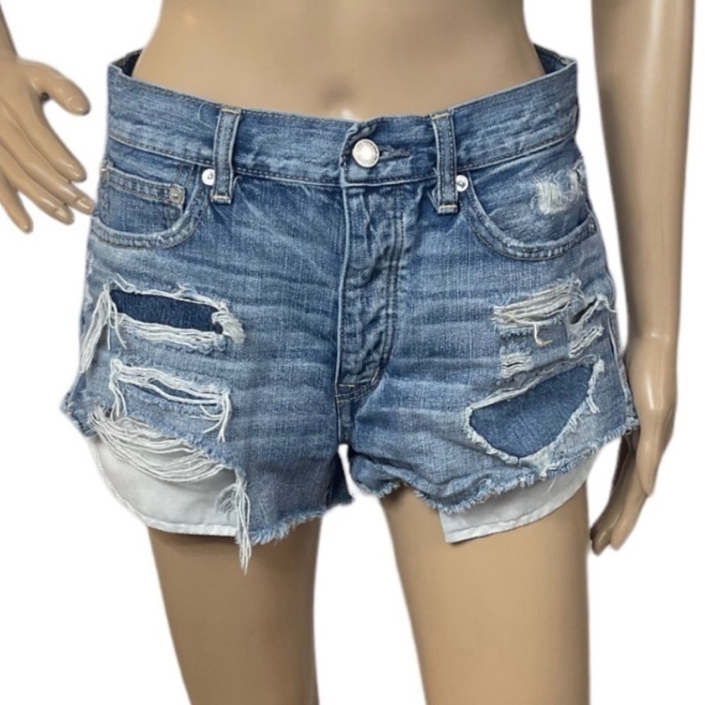 AMERICAN Eagle Outfitters "Vintage Hi-Rise Festival" Deconstructed Denim Shorts